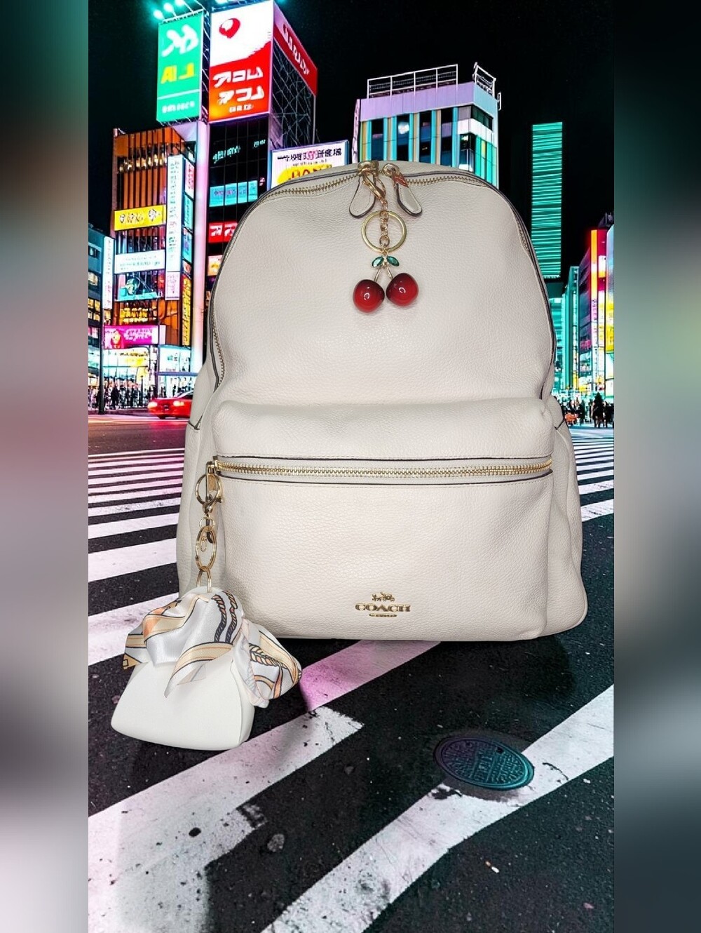 Coach Medium Charlie Backpack In Pebbled Leather